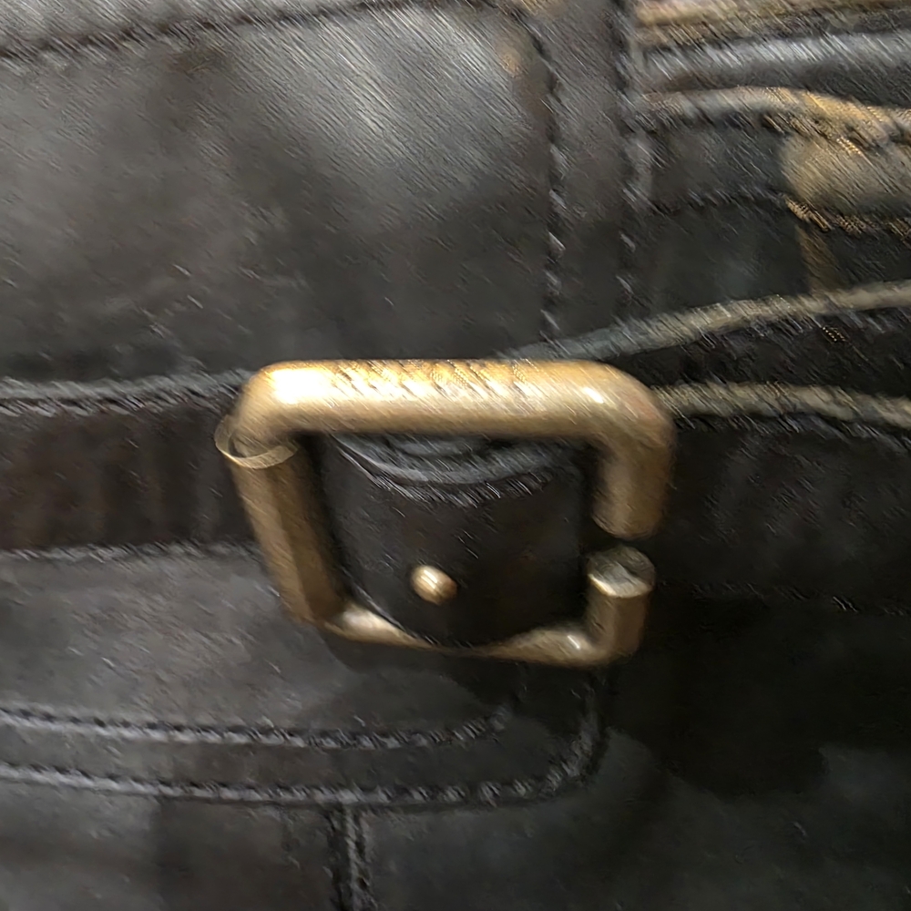 Report Black Leather Mid-Calf Heeled Riding Boots with Buckle Pocket - Picture 7 of 8